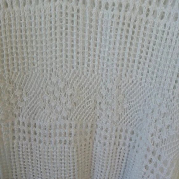 Fashion avenue white mesh top coverup size L - Picture 4 of 5
